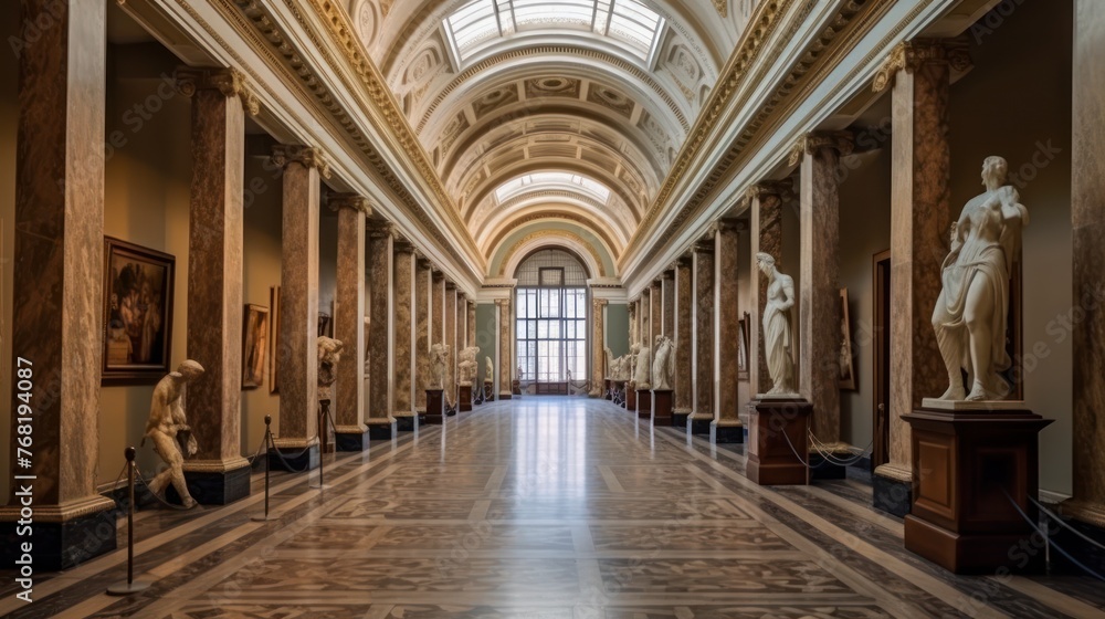 Interior of the National Museum Art Bucharest located in the former Royal Palace of Bucharest