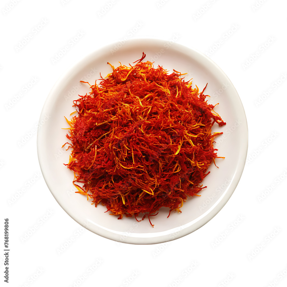 stigmas of saffron isolated on white stigmas of saffron isolated on white