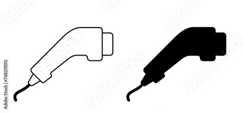 ev charger connector. vehicle plugs and sockets ports for electric cars. Home AC alternating, fast speed charge. Transport fuel of future. For charging station. Battery charging point. Charge level lo