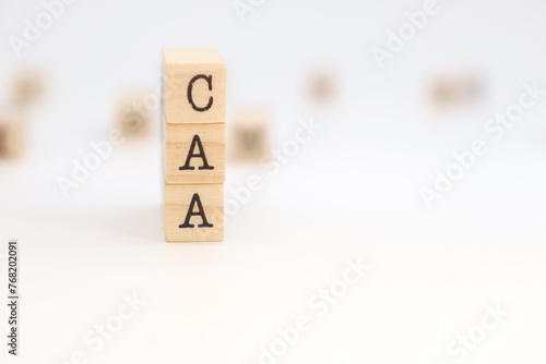 acronym caa (Customer Application Approval) on white background photo