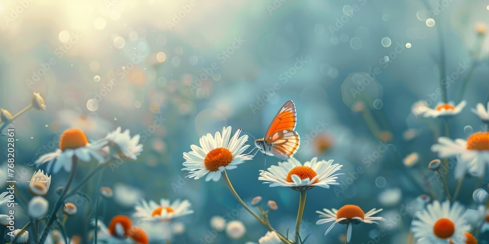 Beautiful wild flowers and butterfly in nature summer close-up macro. Delightful airy artistic image beauty summer nature. Beautiful wild flowers and butterfly in nature summer close-up macro. Delightful airy artistic image beauty summer nature.