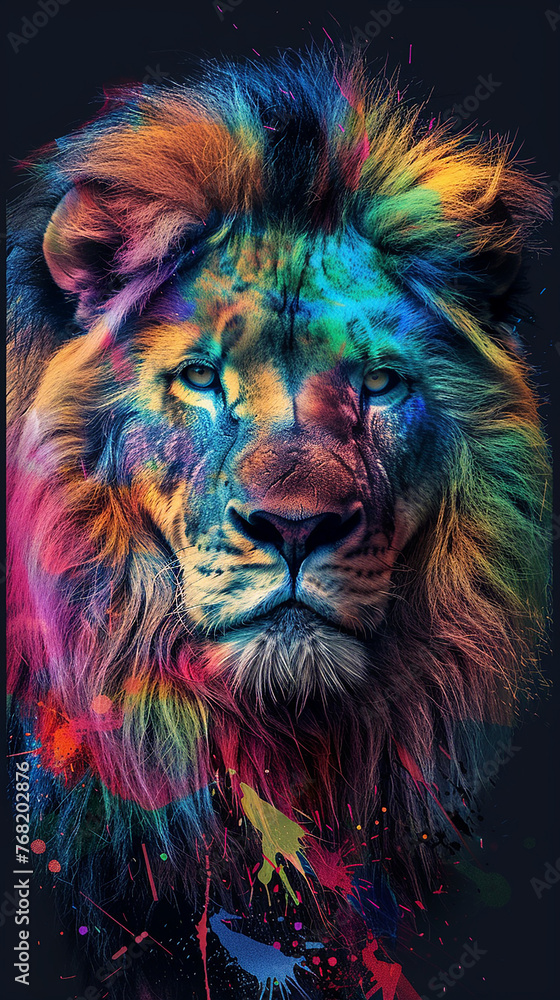leão cores africanas 