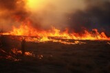 burning dry withered grass in a field or steppe. a strong fire, a large open flame. a natural disaster.