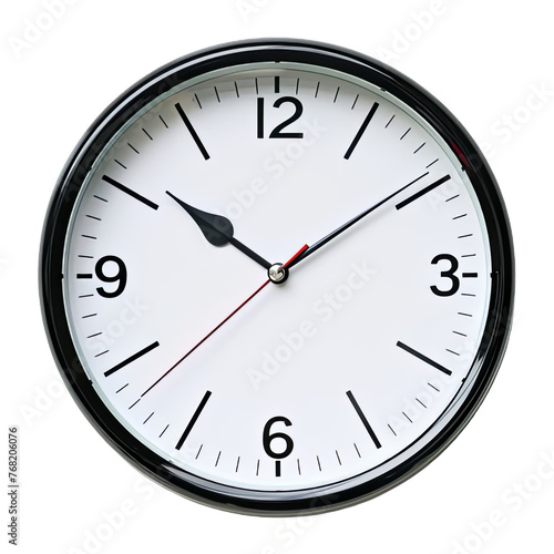 Classic analog clock on a white or transparent background, PNG.