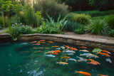 fish swimming in the pond