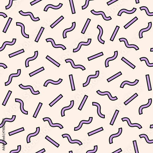 Purple stripes pattern. Fun seamless pattern. Pattern includes bright elements  such as colorful lines  and curved lines. The simple and childish scribble pattern makes it a playful design.