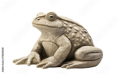 Stone Frog Sculpture for Zen Garden Decoration Isolated On Transparent Background PNG.