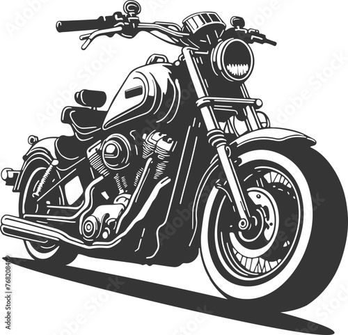 Classic motorcycle vector illustration. Motor bike for logo, biker club emblem, sticker, t shirt design print.