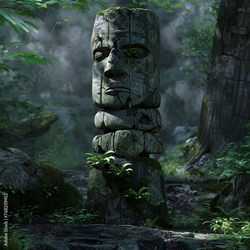 totem in the forest. © Yahor Shylau 