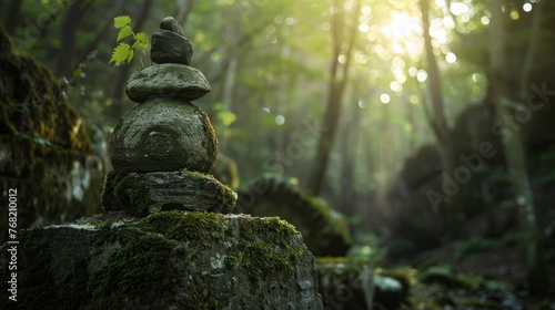 totem in the forest. photo