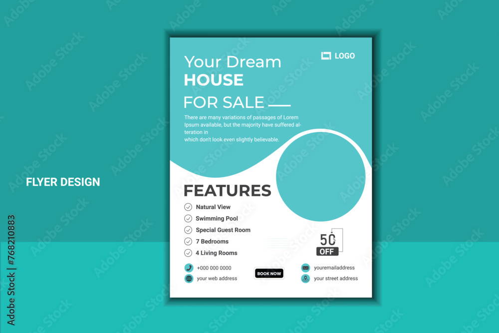 New  Business flyer design layout template in A4 size, Vector illustration