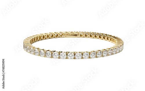 Adorned Tennis Bracelet Round Brilliant-Cut Isolated On Transparent Background PNG.