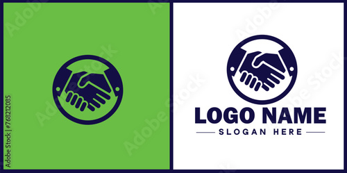 handshake logo icon vector for business brand app icon deal people friendship partnership cooperation business teamwork trust logo template