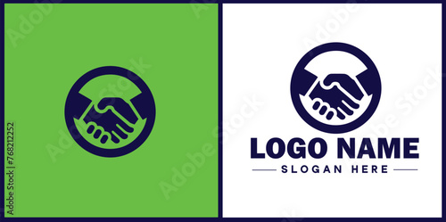 handshake logo icon vector for business brand app icon deal people friendship partnership cooperation business teamwork trust logo template