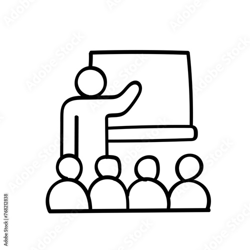 Hand Drawn flat icon for course