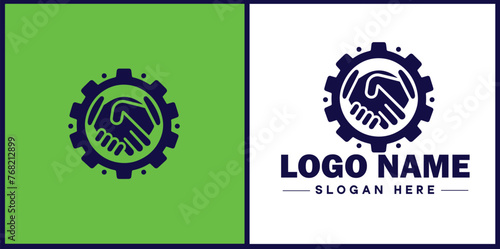 handshake logo icon vector for business brand app icon deal people friendship partnership cooperation business teamwork trust logo template