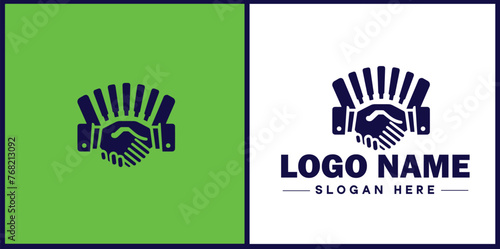 handshake logo icon vector for business brand app icon deal people friendship partnership cooperation business teamwork trust logo template
