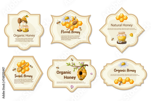 A set of labels for beekeeping products