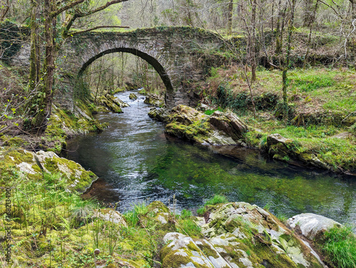 Polea roman and bridge, Villayon municipality, Asturias, Spain photo