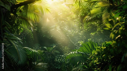 Amazonian lush rain forest jungle.