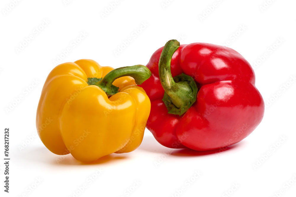 Ripe bell peppers, isolated on white background. Ripe bell peppers, isolated on white background.
