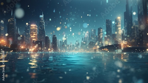 Wallpaper Mural the disarray of a huge city underwater, illustration Torontodigital.ca