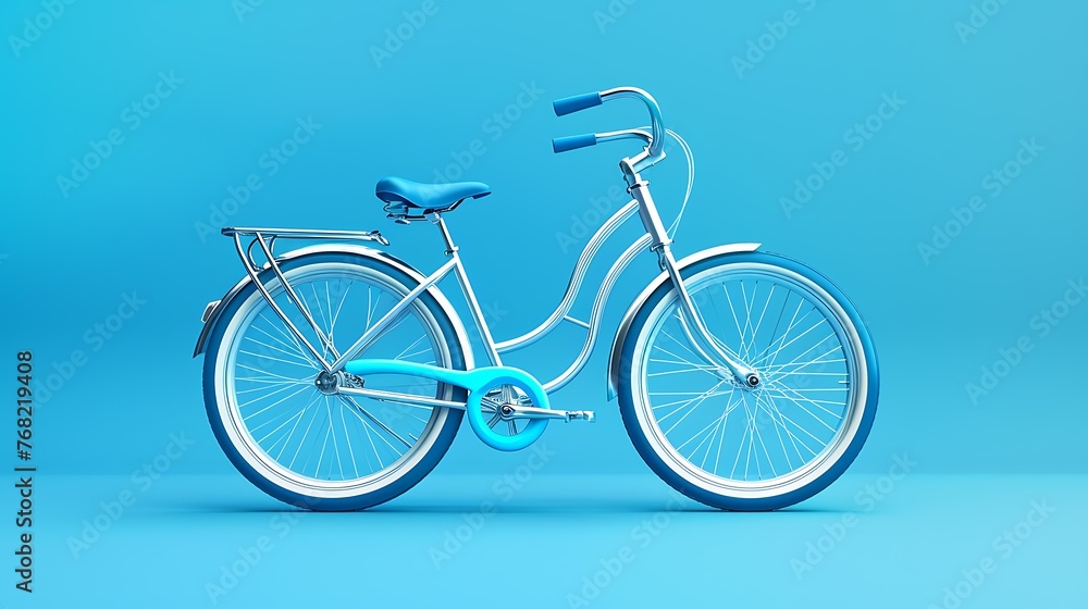 Blue vintage bicycle with retro style, ideal for leisurely urban or coastal rides.