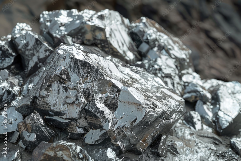 Silver Ore: Unique Generative AI Artwork of This Precious Commodity's Raw Beauty and Geology