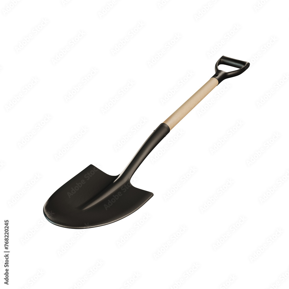 Vintage shovel without background 3D