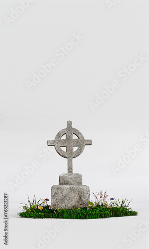gravestone isolated on white