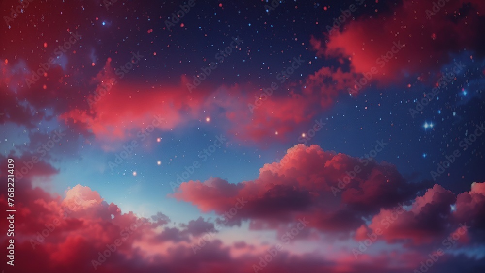 A red and blue cloudy sky background A red and blue cloudy sky background