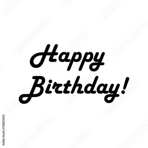 Happy Birthday, text. Calligraphy lettering. Modern design with calligraphic inscription. Vector typography.