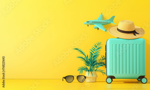 Obraz na płótnie Travel suitcase background concept. w salonie