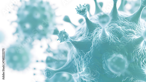 Conceptual image of the pathogen affecting the respiratory tract photo