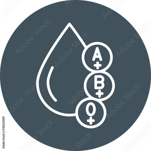 Blood Types Line Multi Circle