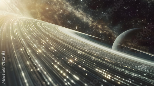 Planets, stars and galaxies in outer space showing the beauty of space exploration © Andsx