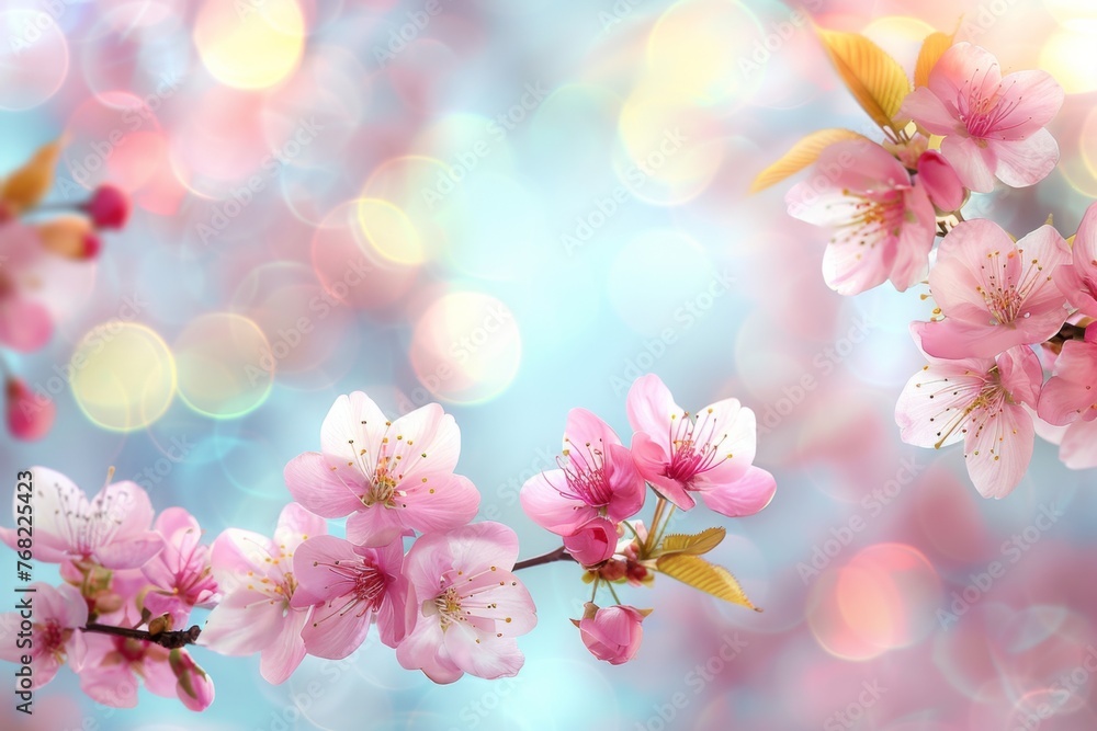 Spring Cherry Blossoms with Bokeh Background Spring Cherry Blossoms with Bokeh Background