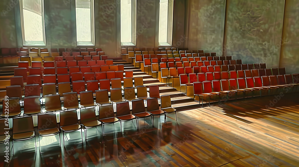 Naklejka premium chairs in a hall