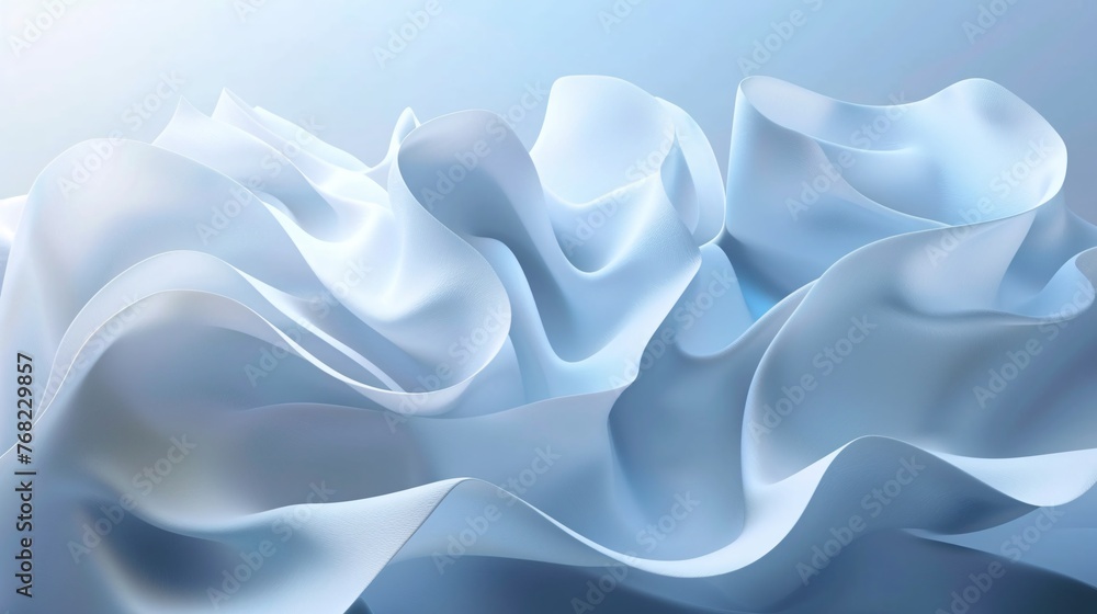 Obraz premium Blue fabric wavy abstract background