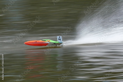 model race boat at topspeed 