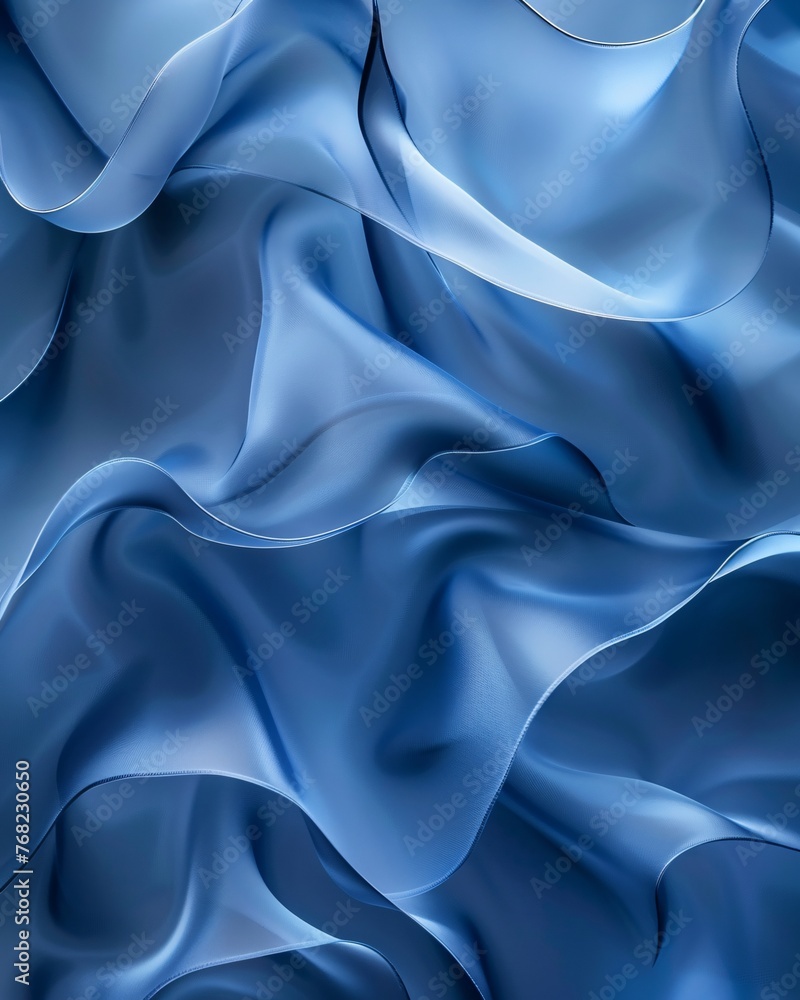 Obraz premium Blue fabric wavy abstract background