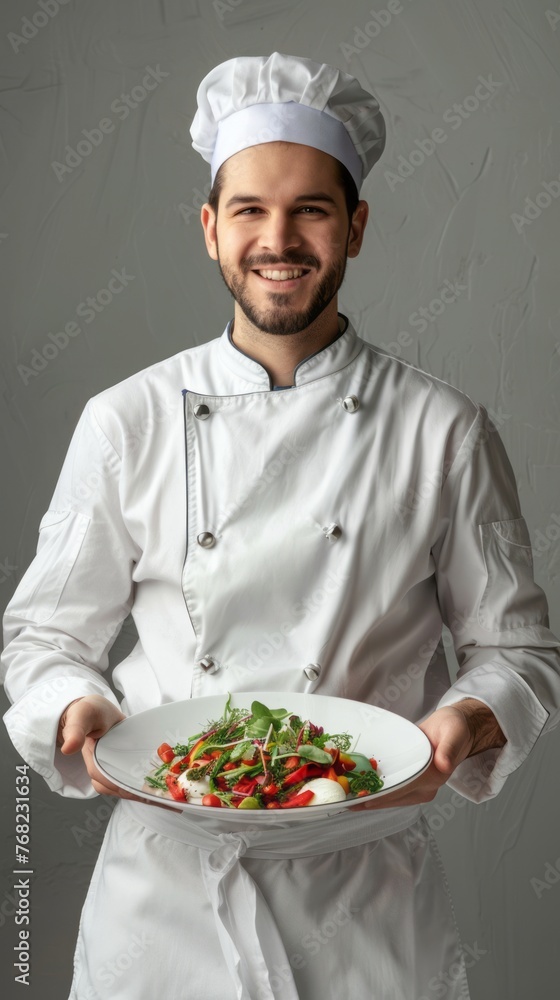 Chef Holding Plate of Food Chef Holding Plate of Food