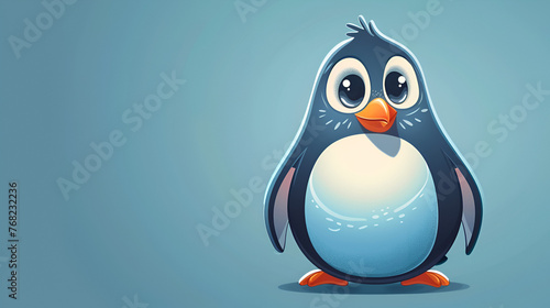 Cute Cartoon Penguin with a Quirky Personality Ready for Adventure