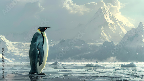 Majestic Emperor Penguin in Vast Expanse photo