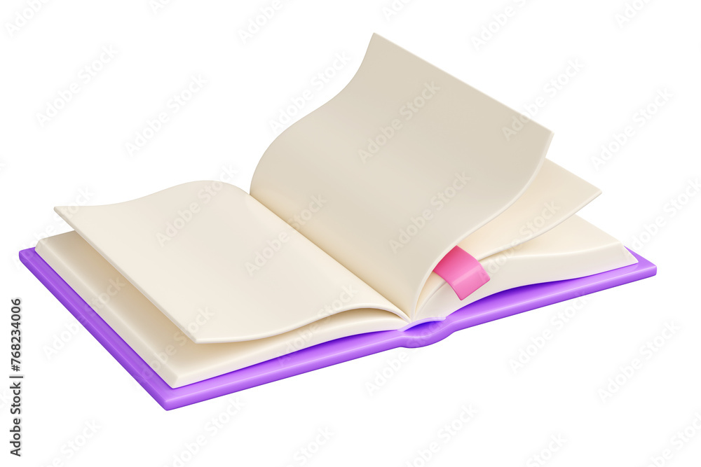 Open book 3d render illustration. Open book 3d render illustration.
