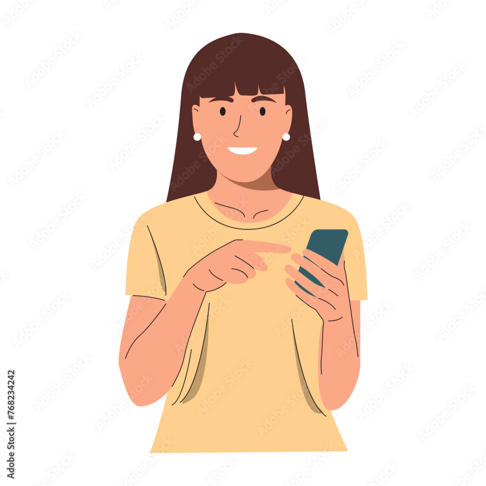 People With Phone Illustration People With Phone Illustration