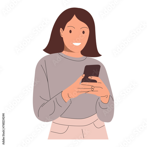 People  With Phone Illustration