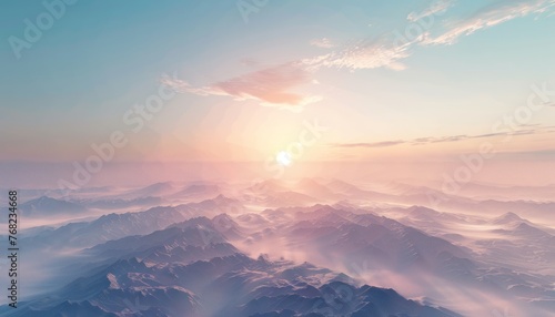 The Sun Setting Over Clouds in the Sky © DigitalMuseCreations