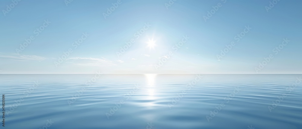 Sun Reflecting on a Vast Body of Water
