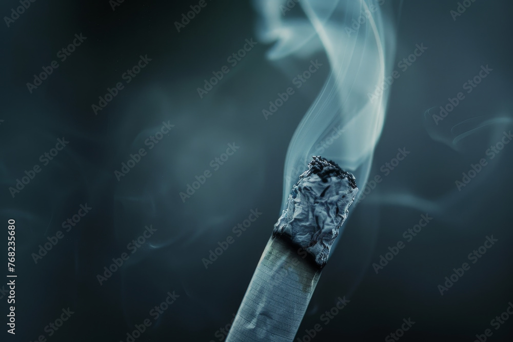 A cigarette is lit and the smoke is rising A cigarette is lit and the smoke is rising
